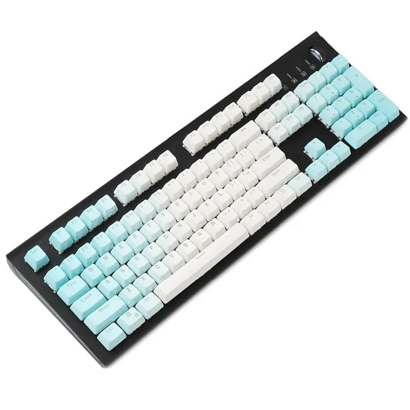 Imagem -04 - Keycaps Pbt para o Perfil Mecânico do Oem do Teclado 104 Tampas Chaves do Arco-íris Cor Azul Layout Ansi