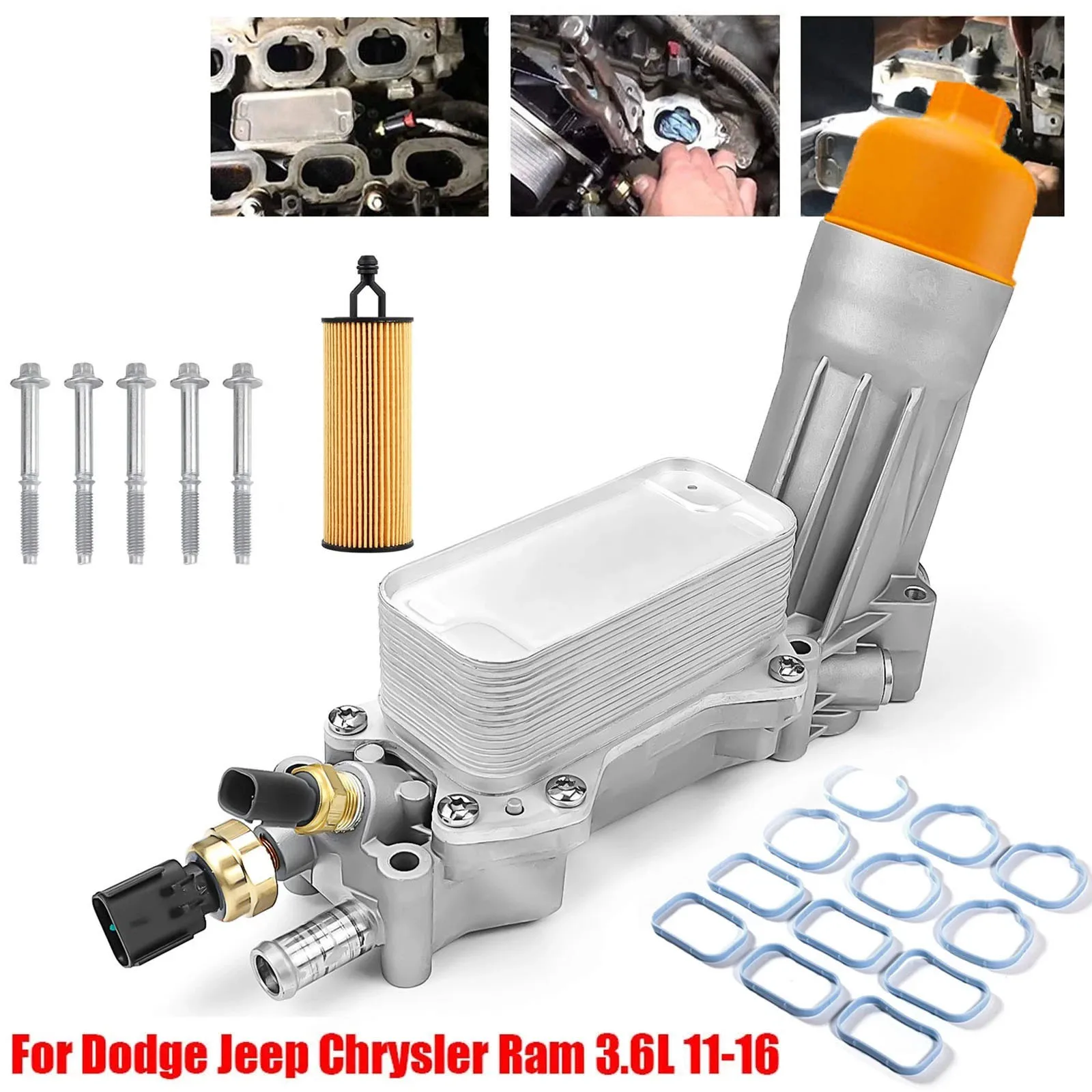 926-959 Car Aluminum Oil Filter Adapter Housing Engine 68105583AF For Jeep Dodge Chrysler Ram Charger Cherokee Wrangler 3.6L V6
