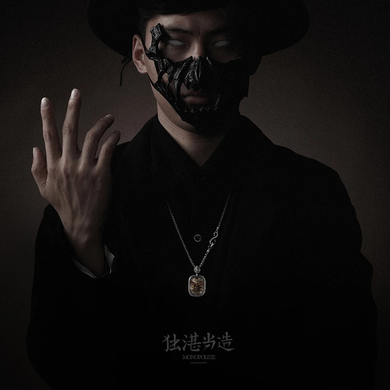 New 2025 Guochao Black God of Wealth Pendant Mens 925 Silver Necklace Chinese Style Niche Accessory Perfect Festival Gift