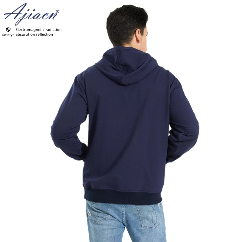 Electromagnetic radiation protective 100% silver fiber knitted lining hoodie Mobile phone, computer, WIFI EMF shielding clothes