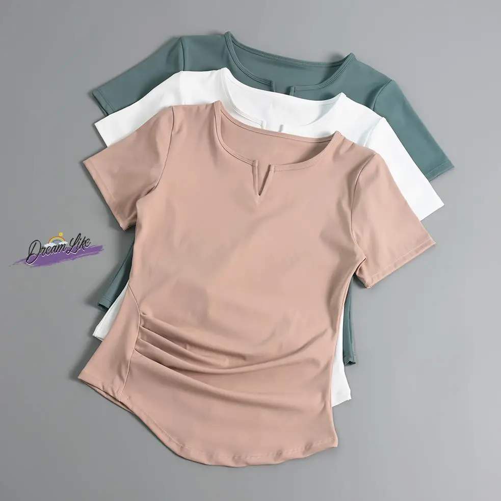 

2026 New Yoga Sports Top Women's Slim Fit ort Sve T-irt Qui Dry Breathable Running Fitn Summer Clothes