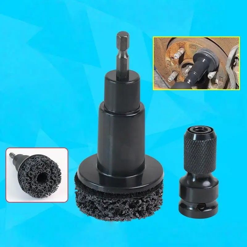 1 Set Auto Wheel Hub Brush Car Wheel Hub Grinder Rust Grinding Removal Tool Brake Grinding Cleaner Kit Polishing Tool