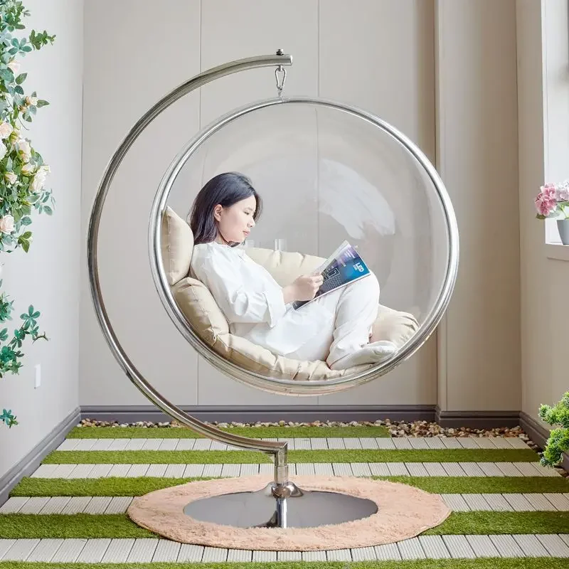 Space Bubble lounge Chair Transparent Hanging Semicircular Hanging Chairs Single Swing Household Indoor Leisure Acrylic Cradle