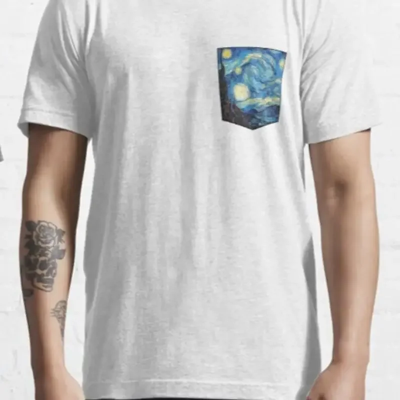 Van Gogh Pocket Starry Night T shirt Art 100 Premium Cotton