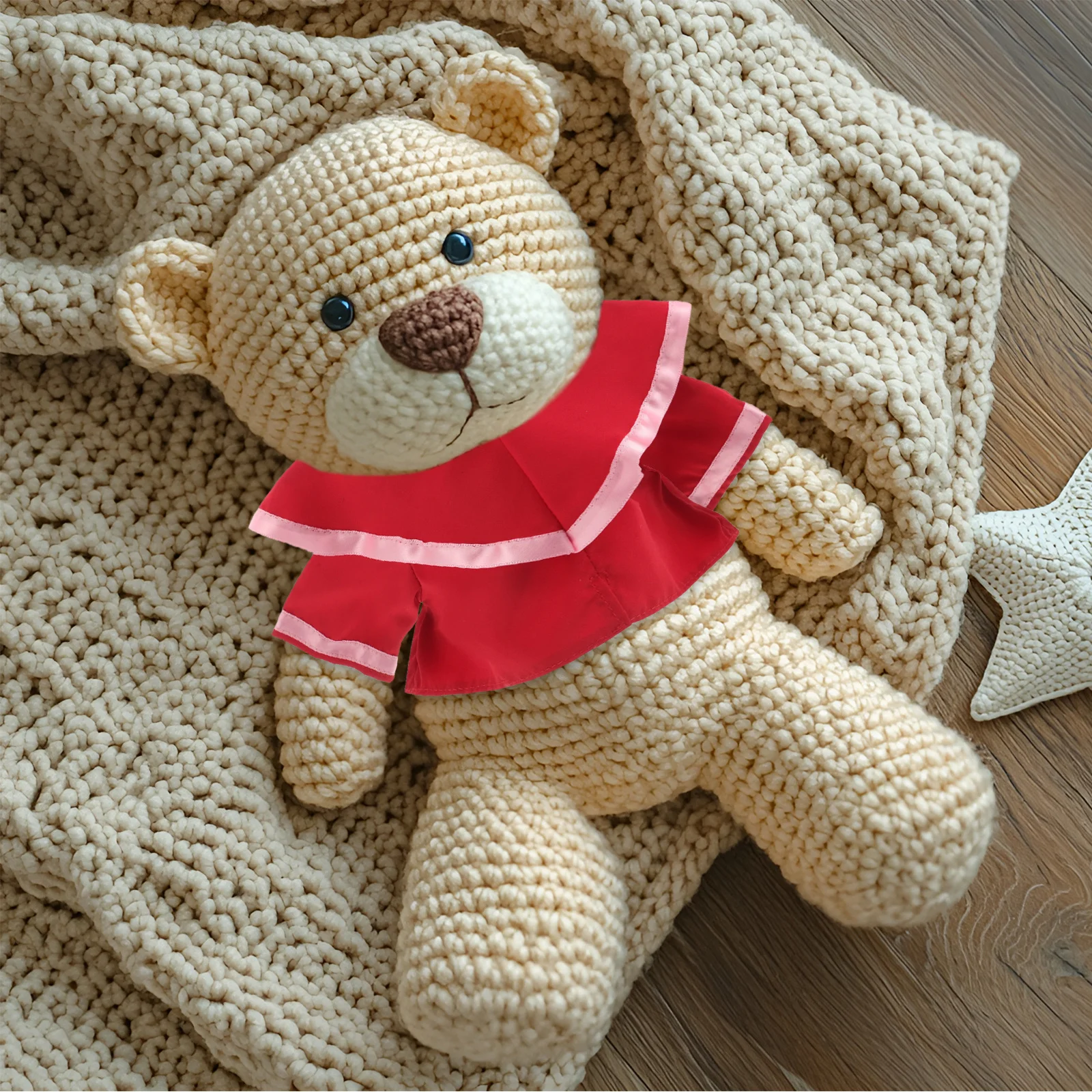 

1Set Graduation Season Bear Costume Clothes 30cm Mini Tassel Cap Gown Soft Material Graduation Accessory Stuffed Clothes