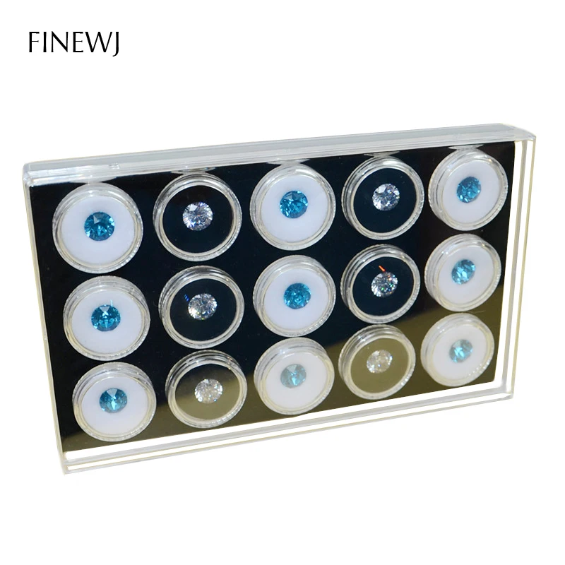 Portable Acrylic Gemstone Storage Box Insert Tray Loose Diamond Display Holder Pendant Organizer Gems Beads Collection Container