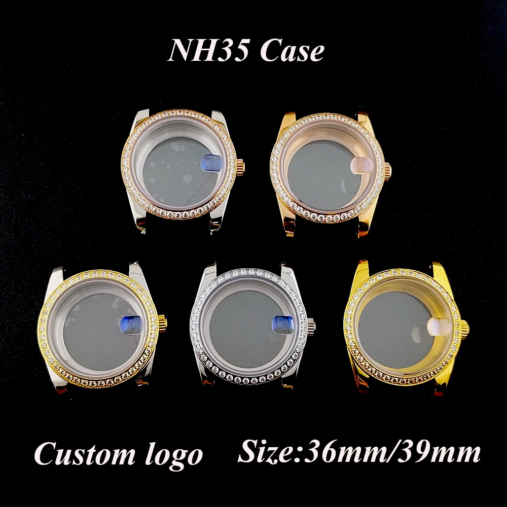 

NH35 case men's automatic watch custom logo case 36mm/39mm stainless steel case suitable for NH35 movement watch accessories