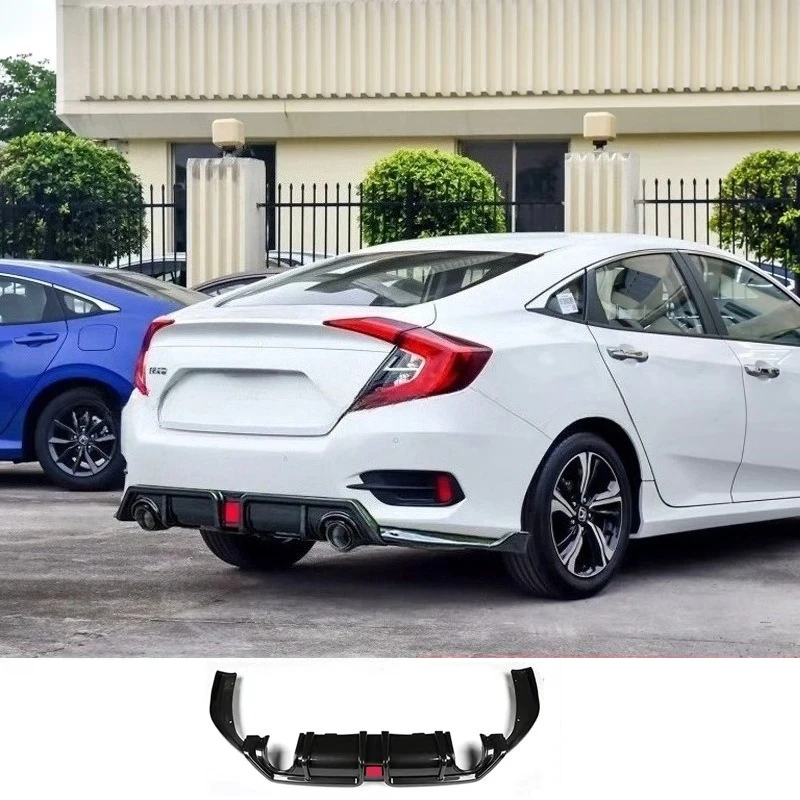 Applicable for Honda Civic 10th Generation Three-section Car Rear Bumper Lower Lip Spoiler Diffuser Bumper Lip Modification Part