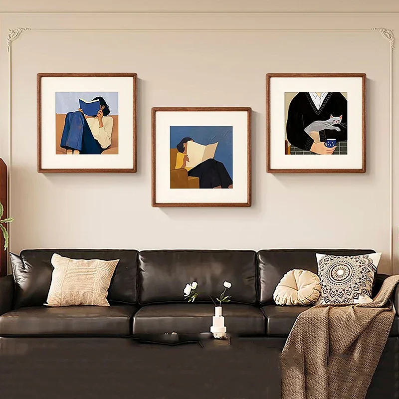 Solid Wood Picture Frame - Black Walnut Rounded Corner Square Photo Frame for Home Décor and Display
