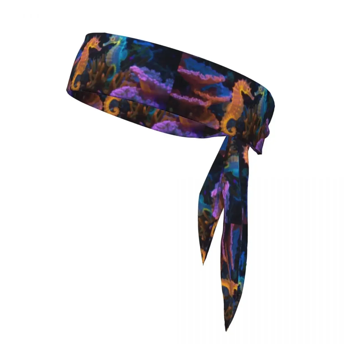 

Sports Headband Head Tie Sea Horse Animal With Fantastic Neon Lighting (2) Bandana Sweatbands Yoga Tennis Headwrap For Adult