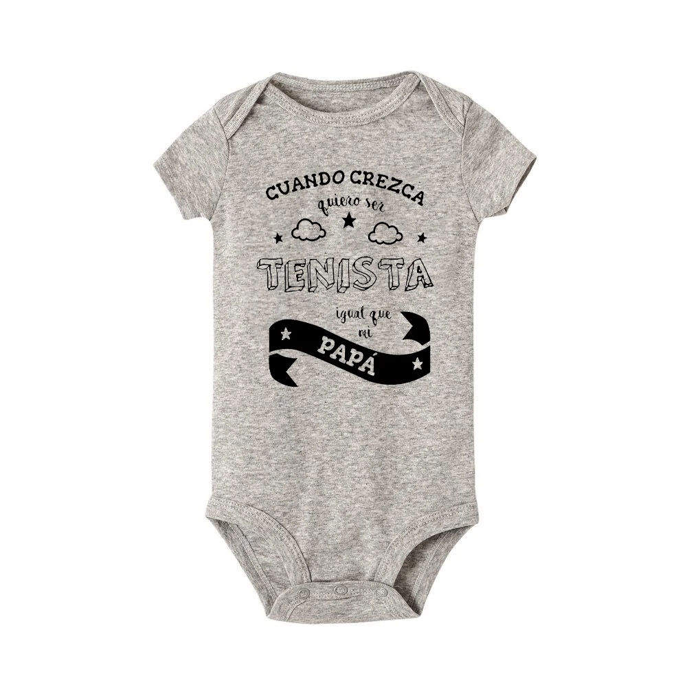 WHEN I Grow Up-TENNIS Like DADDY Baby Bodysuits Toddler Short/long Sleeve Romper Baby Apparel Fathers Day New Born Clothes