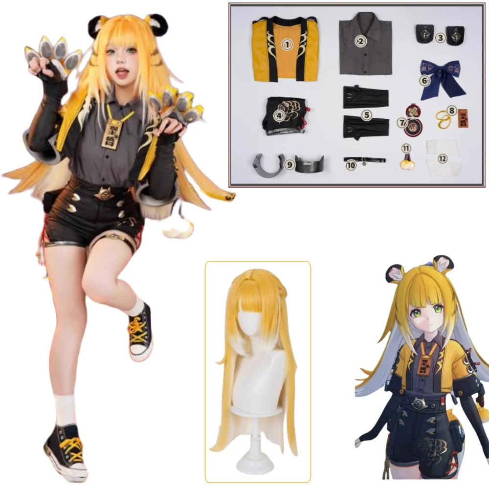 

Игра Zenless Zone Zero Ju Fufu Женский Косплей Костюм Парик Хвост Уши Аниме Вечеринка Униформа Хэллоуин Играть Ролевая Одежда Комплект Одежды