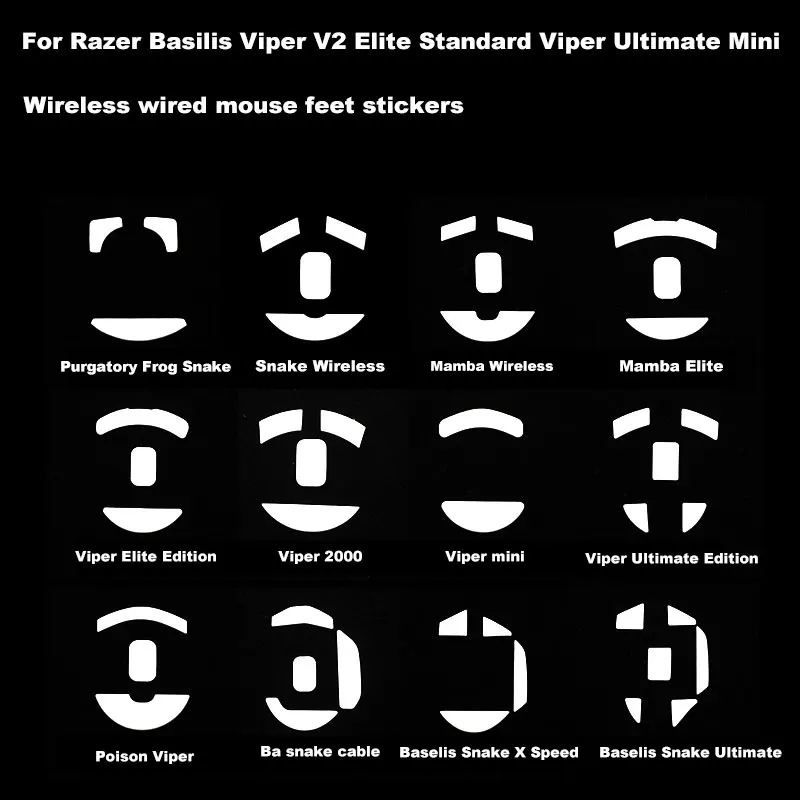 For Razer Basilisk Viper V2 Elite Standard Viper Ultimate Mini Mamba Wired Mouse Footpad Viper V2PRO Wireless Foot Sticker Parts