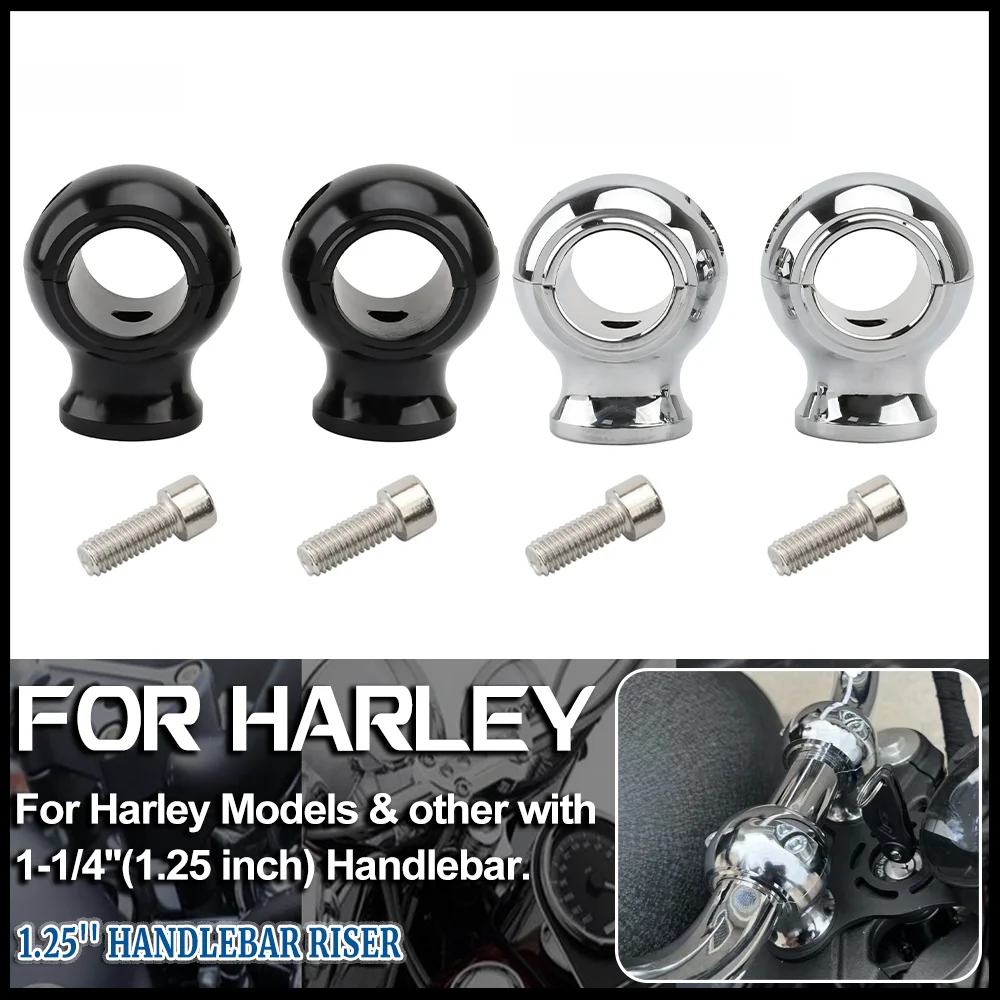 

32MM 1.25'' Handlebar Riser Kit Motorcycle Fat Round Handle Bar Heigh Up Clamp for Harley Touring Dyna Fat Bob Softail Road King