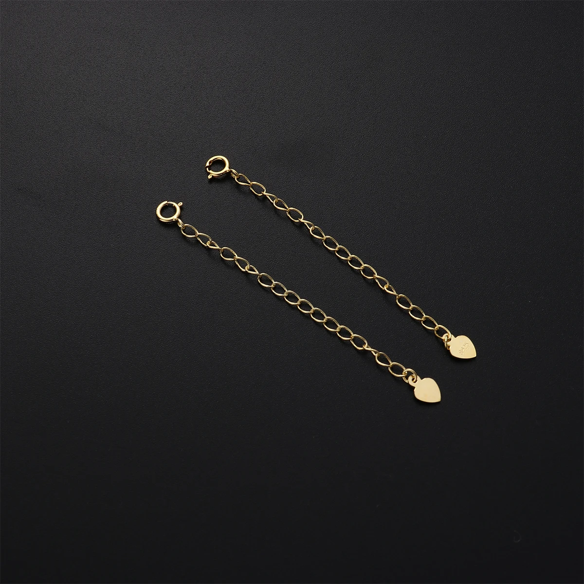 

2pcs Sterling Silver Clavicle Chains Extender for Necklaces Bracelets DIY Jewelry Heart Tail Sling Shot Button Fit Most