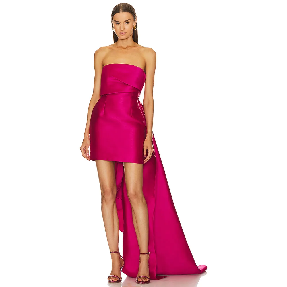 

Mermaid Strapless Cocktail Dress Knee Length Mini Short Length Mermaid Holiday Party Gown Evening Dress Pleat Saudi Dress 2025