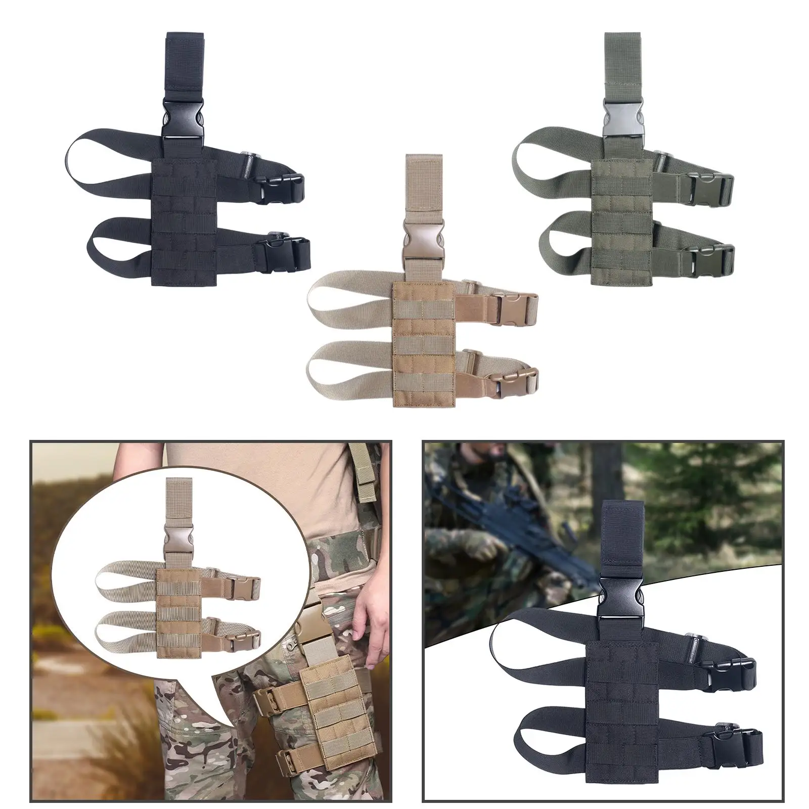 Drop Leg Pouch Panel Wear Resistant Adjustable for Running Hiking Outdoor