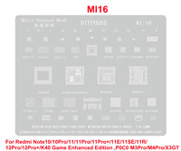 BGA Reballing Stencil For Xiaomi 12 13 Redmi Note 11PRO K20 K30 K50/Pro 12PRO POCO X3 C40 M3Pro M4 Pro X3GT CPU Tin Planting Net