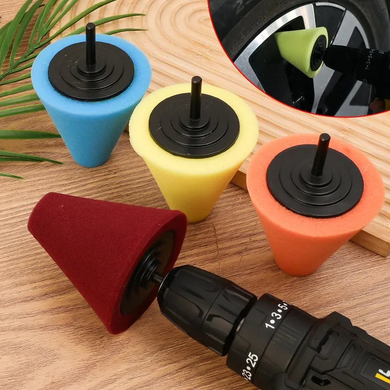 

Детализация конуса для полировки пенопласта для ступицы колеса автомобиля, бампера, трудно досягаемости зоны, уход за автомобилем, чистящая губка, шарик для электрической дрели