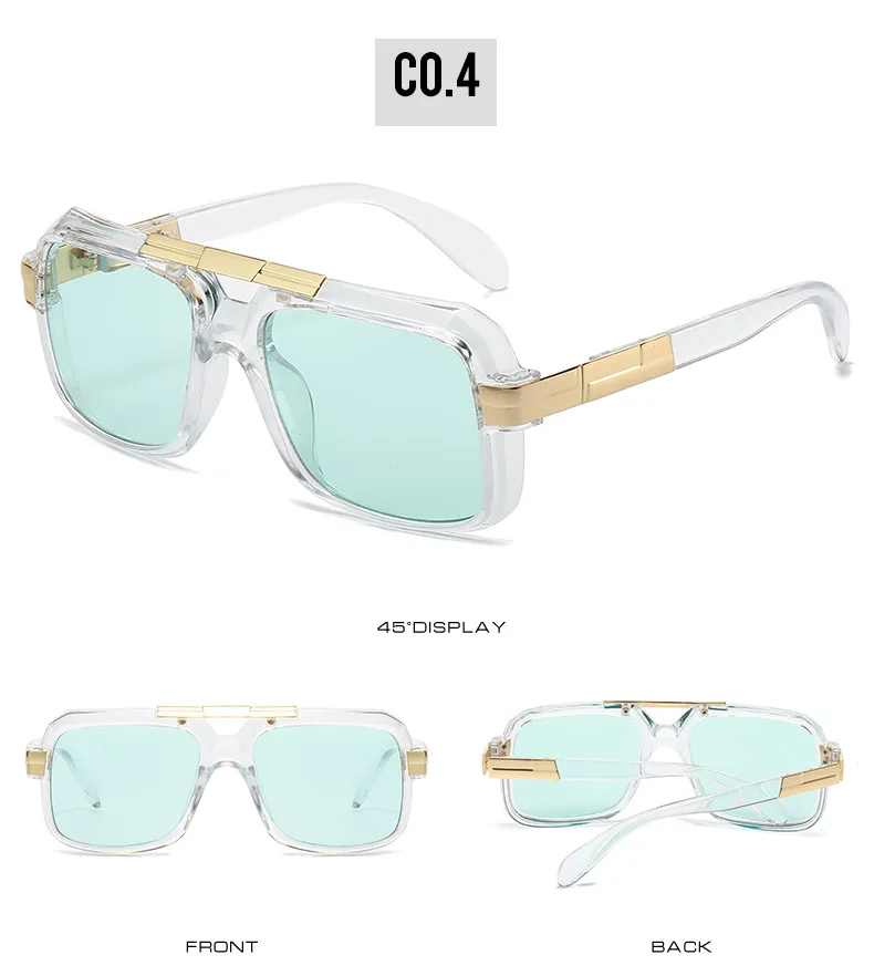 Retro Sonnenbrille Männer Quadratischen Stil Doppel Strahl Pilot UV400 Sonnenbrille Mode – Detail 9