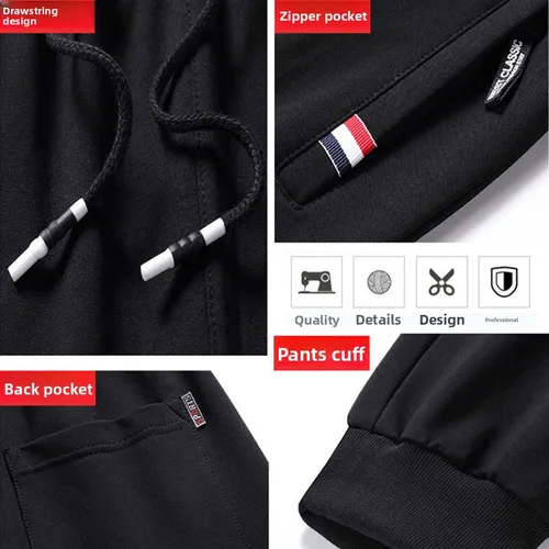 Imagen 2 del producto Pantalones de otoño sueltos para gimnasio, pantalones de chándal para correr para hombre 6XL 8XL, ropa deportiva para hombre, chándal, pantalones de chándal de cintura elástica, pantalones de algodón