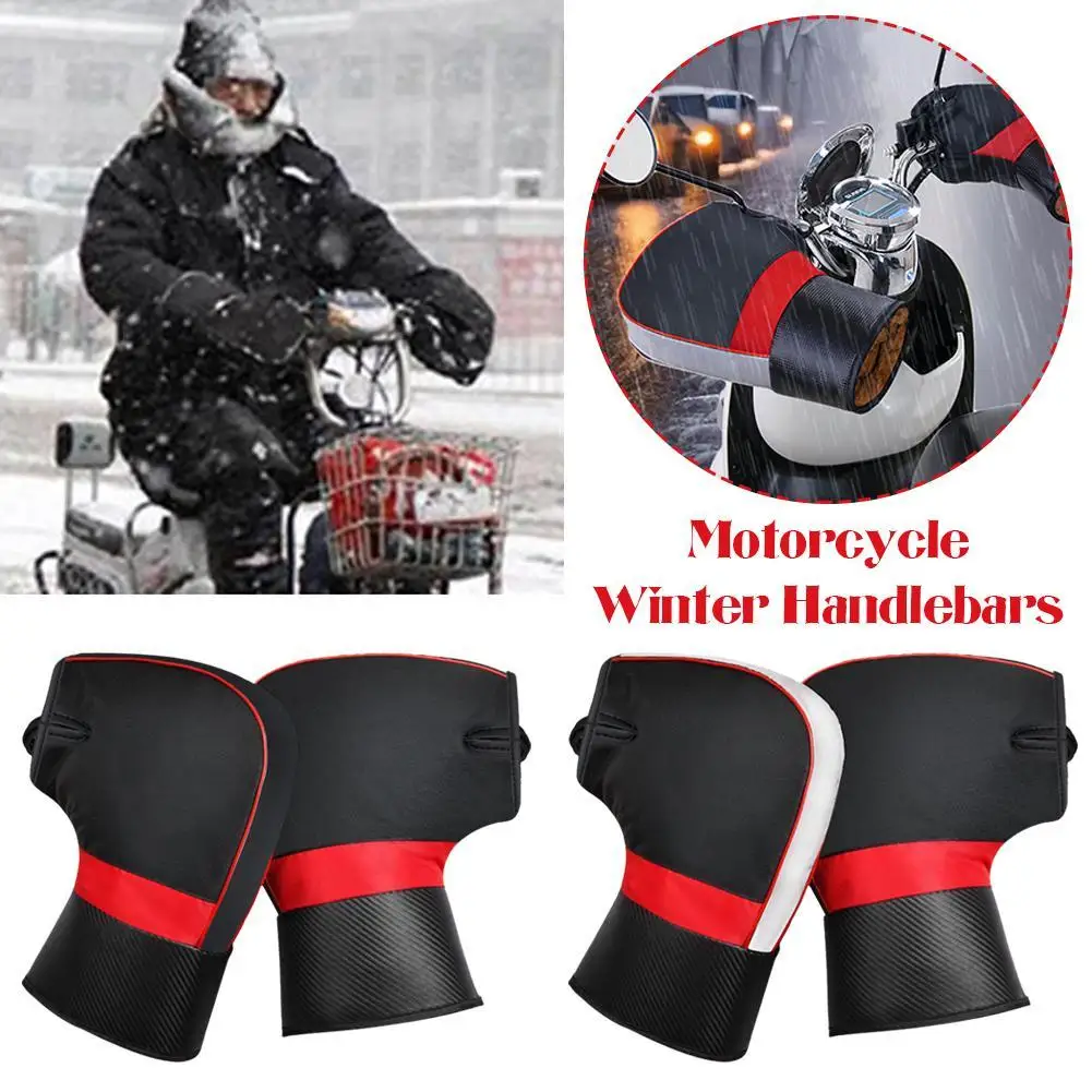 Motorcycle Handlebar Muffs Guantes Protective Motorcycle Scooter Thick Warm Grip Handle Bar Muff Rainproof Winter Warmer Gloves