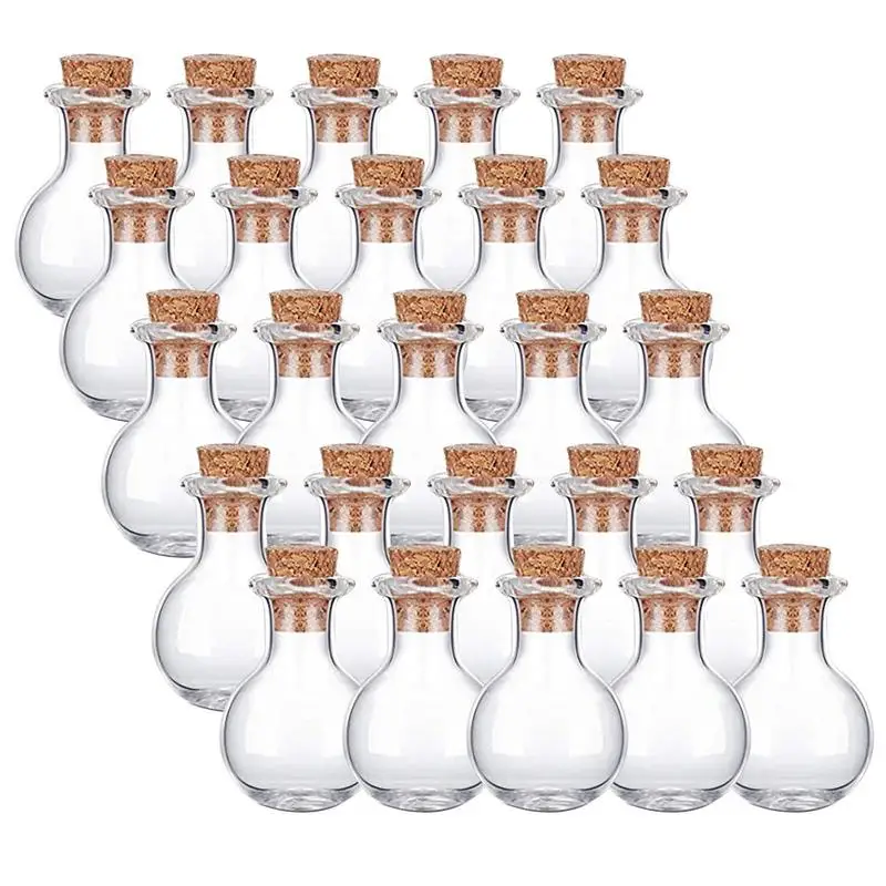 10pcs Glass Bottles Miniature Potion Bottle Mini Cork Stopper Drifting Wishing Bottle for Wedding Home Decoration Mini Container