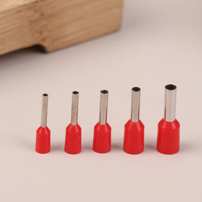 100pcs Europe Style Pin Terminal VE0508 7508 1008 1508 2508 Tube Type Wire Line Cable Connector Blue Black Yellow Red