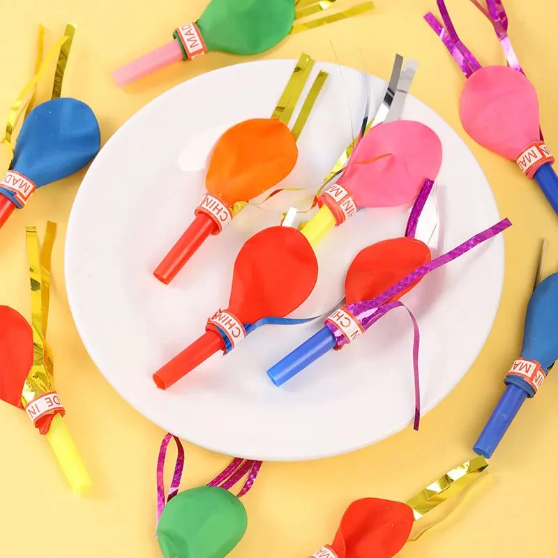 Silbato de globos de colores para niños, juguetes de dragón soplado, recuerdo de fiesta de cumpleaños, relleno de Piñata, 100 unidades