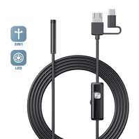 2-IN-1 TYPE C USB Mini Micro Endoscope Camera 5.5mm/7MM Soft Flexible Hard Cable Borescope Inspection for Android Smartphone