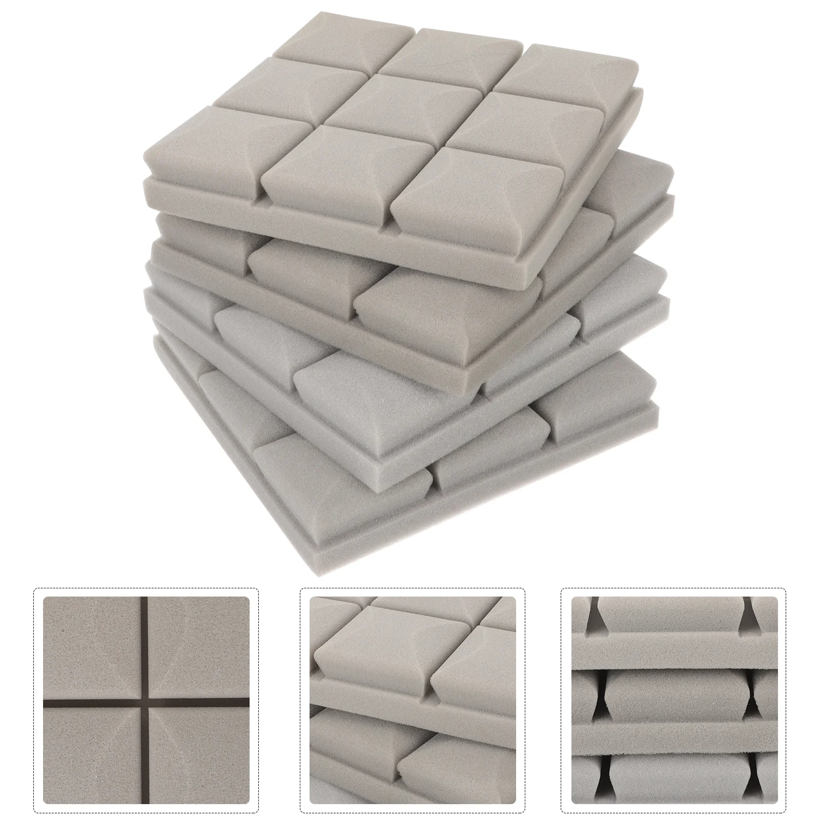 

4pcs Absorbing Cotton Studio Wall Panels Foam Soundproof Board Noise Reducing Pad For Home Office Recording Studio Sound