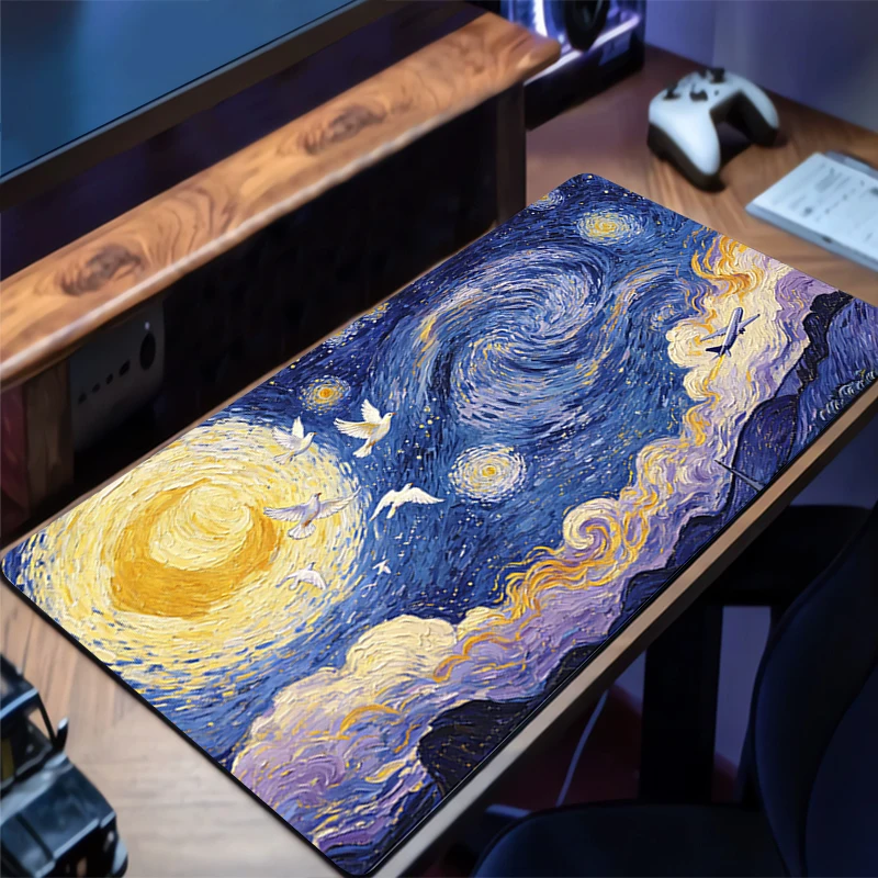 Gaming Accessories Table - Mouse Pad Abstract Oil Painting Large