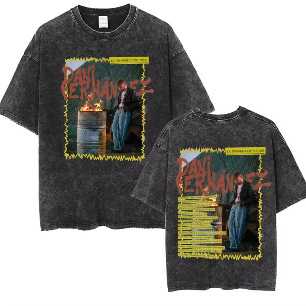 Rapper Dani Fernandez Trendy Album Graphics 2026 Vintage Washed Tshirt Men Women T-shirts Casual Harajuku Oversized Cozy T Shirt
