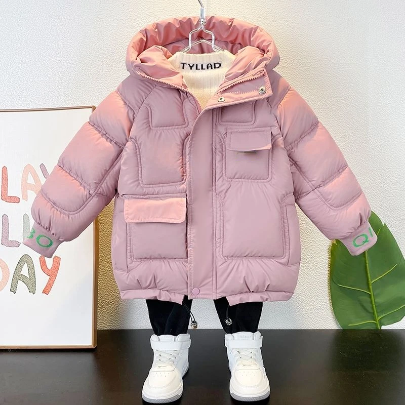 

4 5 7 8 9 12 8 14 Years Girls Winter Thickened Down Parkas Outerwear Fashion Winter Girls Cotton Coat Children's Clothing Girls