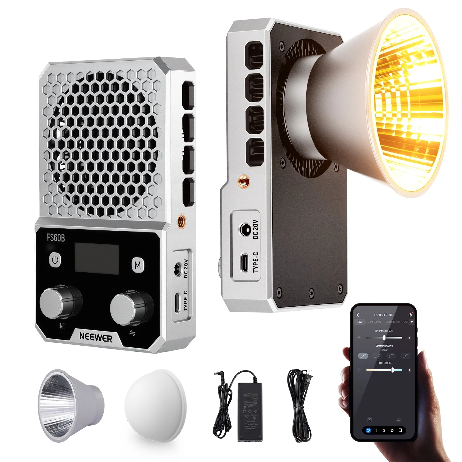 Video Led Light Panel - NEEWER FS60B Luce LED Compatta Bicolore