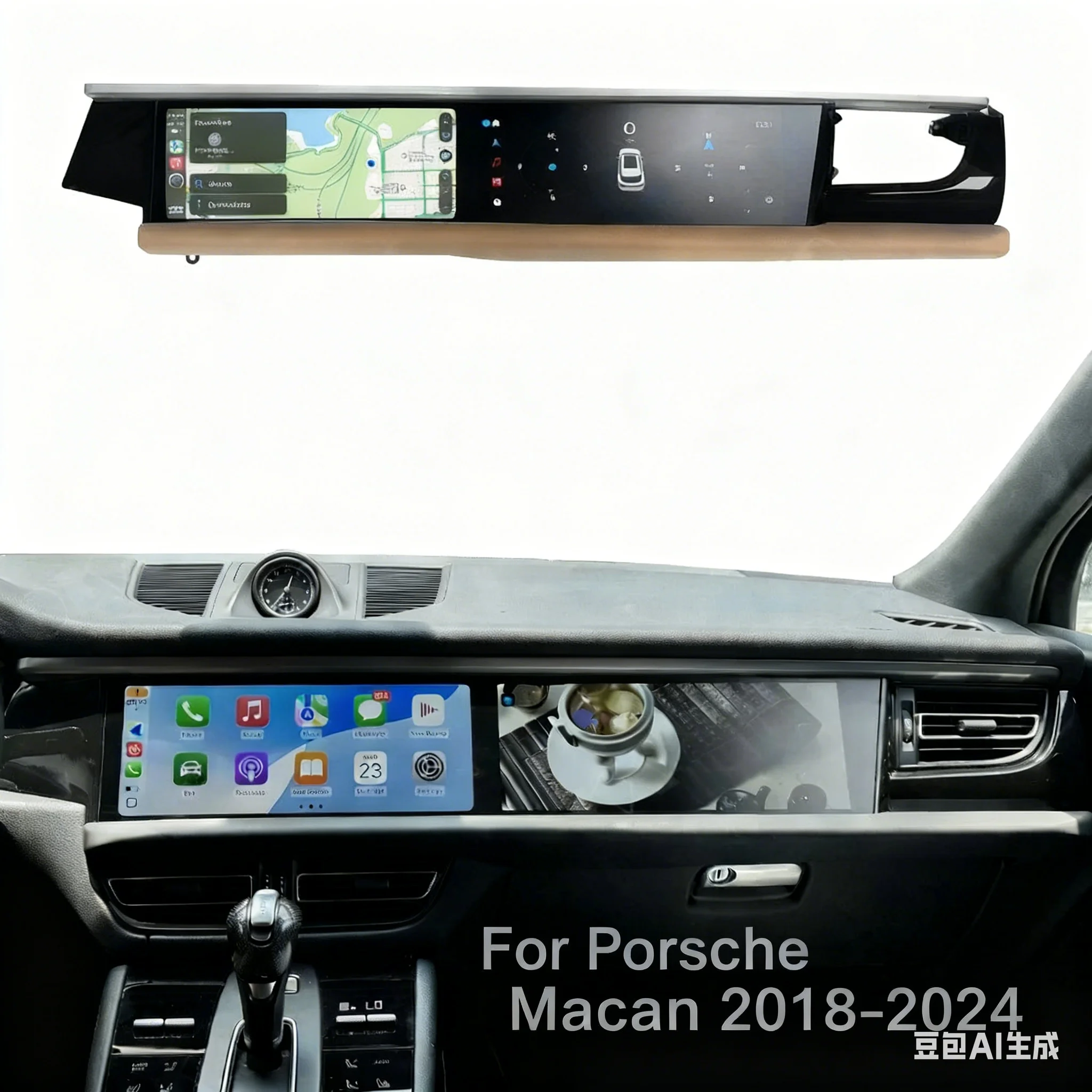 

Двойной 12,3-дюймовый экран для Porsche Macan 2018-2024, автомобильная магнитола PCM 5.0, Android Auto, CarPlay, GPS-навигация, мультимедийный видеоплеер, головное устройство