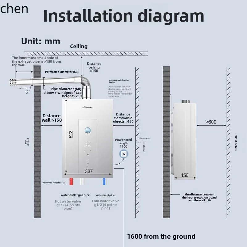 ZML แรงดันคงที่อุณหภูมิเครื่องทําน้ําอุ่นก๊าซธรรมชาติประหยัดพลังงานชั้นหนึ่ง