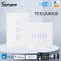 SONOFF T0 TX Wifi Smart Wall Light Switch Timer 1/2/3 Gang Support Voice/APP/Touch Control Works With Alexa Google Home IFTTT