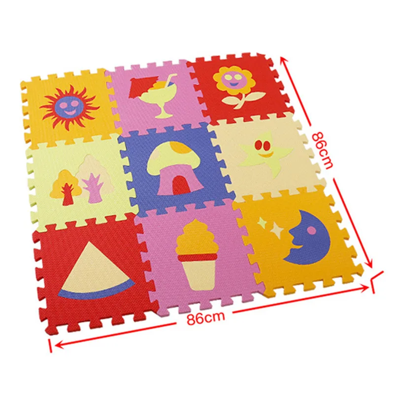 9PCS Baby Play Mat EVA Gyms & Playmats Cartoon Activities Mat for Baby Mats Splicing Tatame Playroom Mat Anti-shock Mat Gym Mat