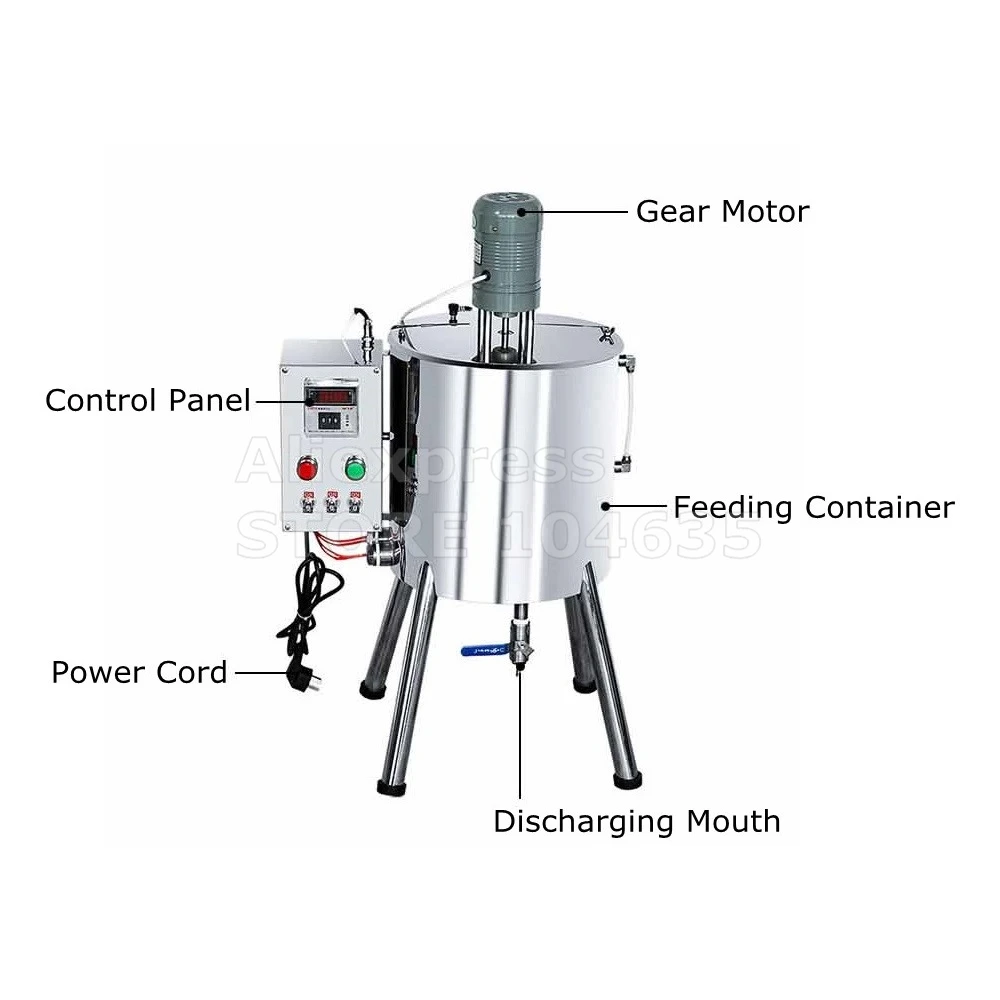 صابون اليد الشمع شمعة لصق كريم آلة تعبئة السوائل شبه التلقائي فوهة واحدة التدفئة اثارة ذوبان آلة التعبئة 15L