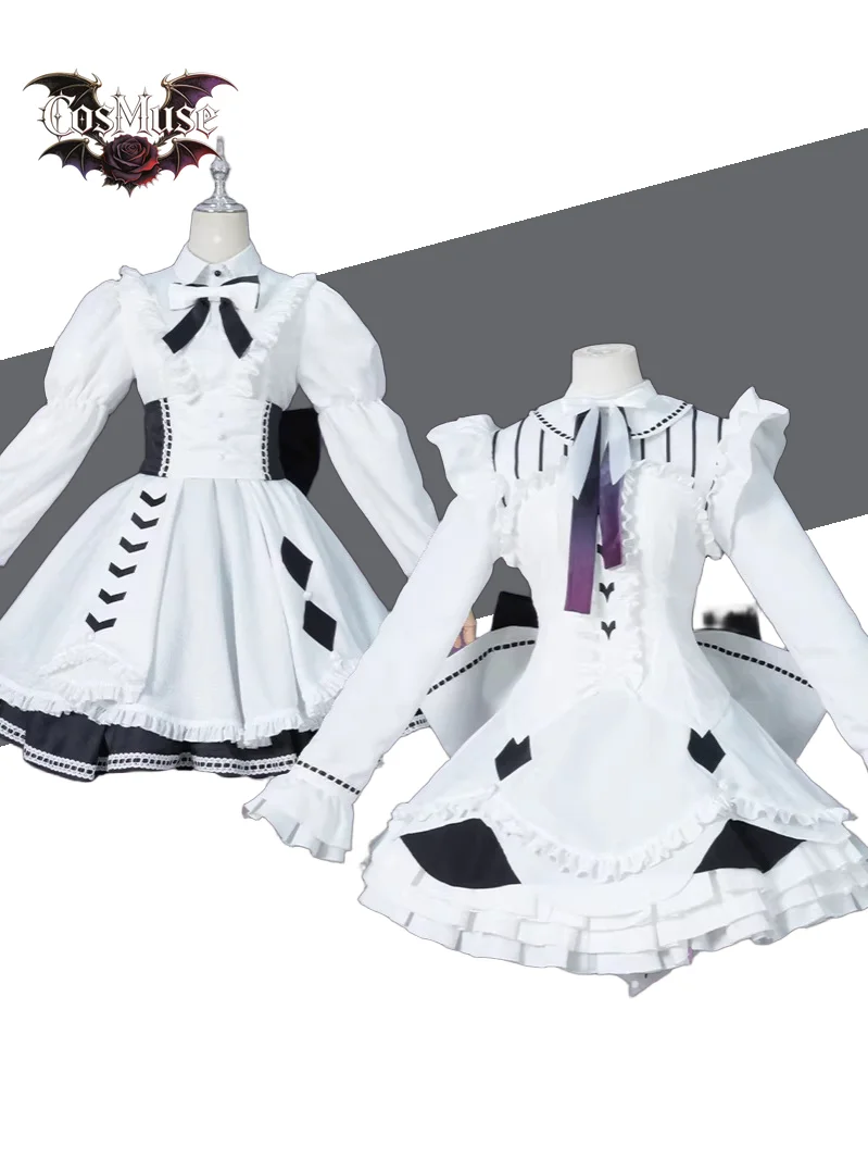 

Virtual Singing Idol Ena Shinonome Kanade Yoisaki White Dress Cosplay Costume Bow Accessories Stage Performance Comic Con Outfit