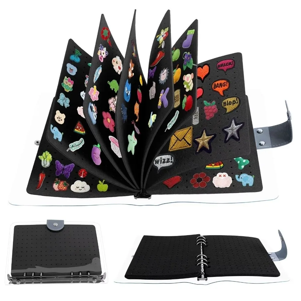 

8 Pages Felt Brooch Storage Book Dust-proof Creative Brooch Display Board DIY Space Saving Pin Storage Binder Jewelry Organizer