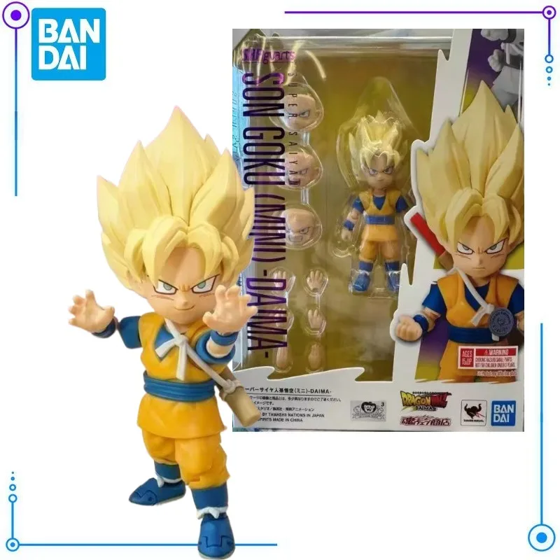 

In Stock Bandai SHFiguarts Super Saiyan Son Goku (Mini) DAIMA Action Figures Exquisite Figures Desktop Decorations PVC