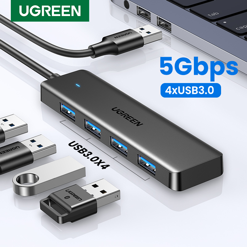 UGREEN USB3.0 HUB 4 Ports USB-A Splitter Slim USB Expander for Mouse Keyboard Flash Drive U Disk Printer and Laptop PC PS5 Xbox