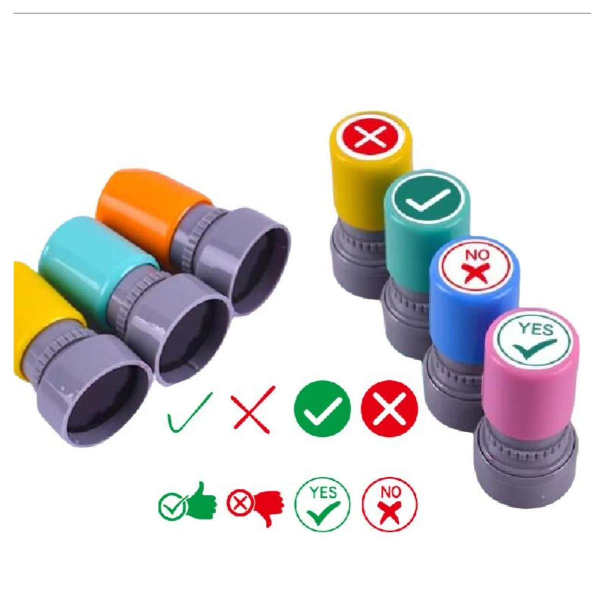 Le symbole √ × Le tampon de correction des devoirs de l'enseignant est correct, un crochet incorrect, une fourche, un petit tampon circulaire, un marquage correct, un incorrect