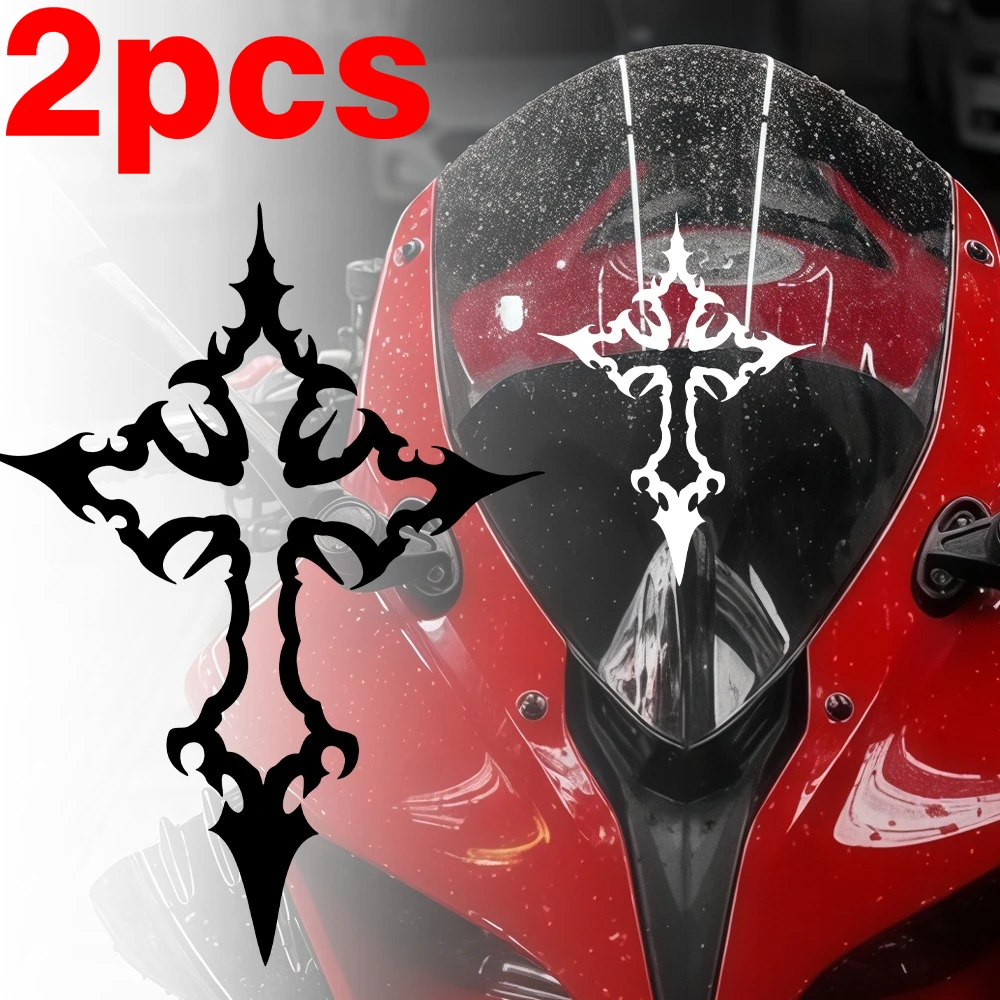 AliExpress NONE 2pcs Creative Cross Motocycle Helmet Stickers Waterproof for DIY Fairing Fuel Tank Bicycle body Decor Self-adhesive Vinyl Decals
