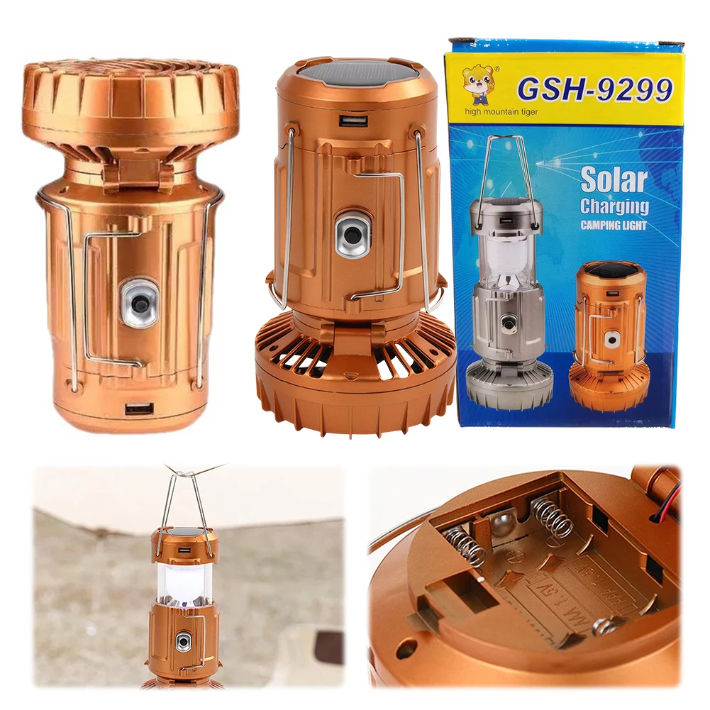 

Солнечный фонарь для кемпинга с вентилятором, перезаряжаемый светодиодный фонарь, многофункциональная походная лампа для отключения электроэнергии, пешего туризма