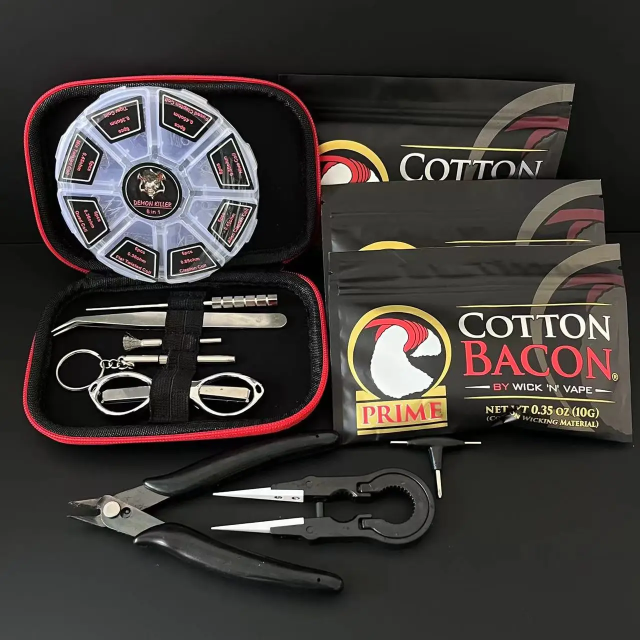 Mini Tool Kit Bag Ceramics Tweezers Pliers Wire Band clapton Coil Jig Cotton Bacon For RDA RTA RBA Accessories
