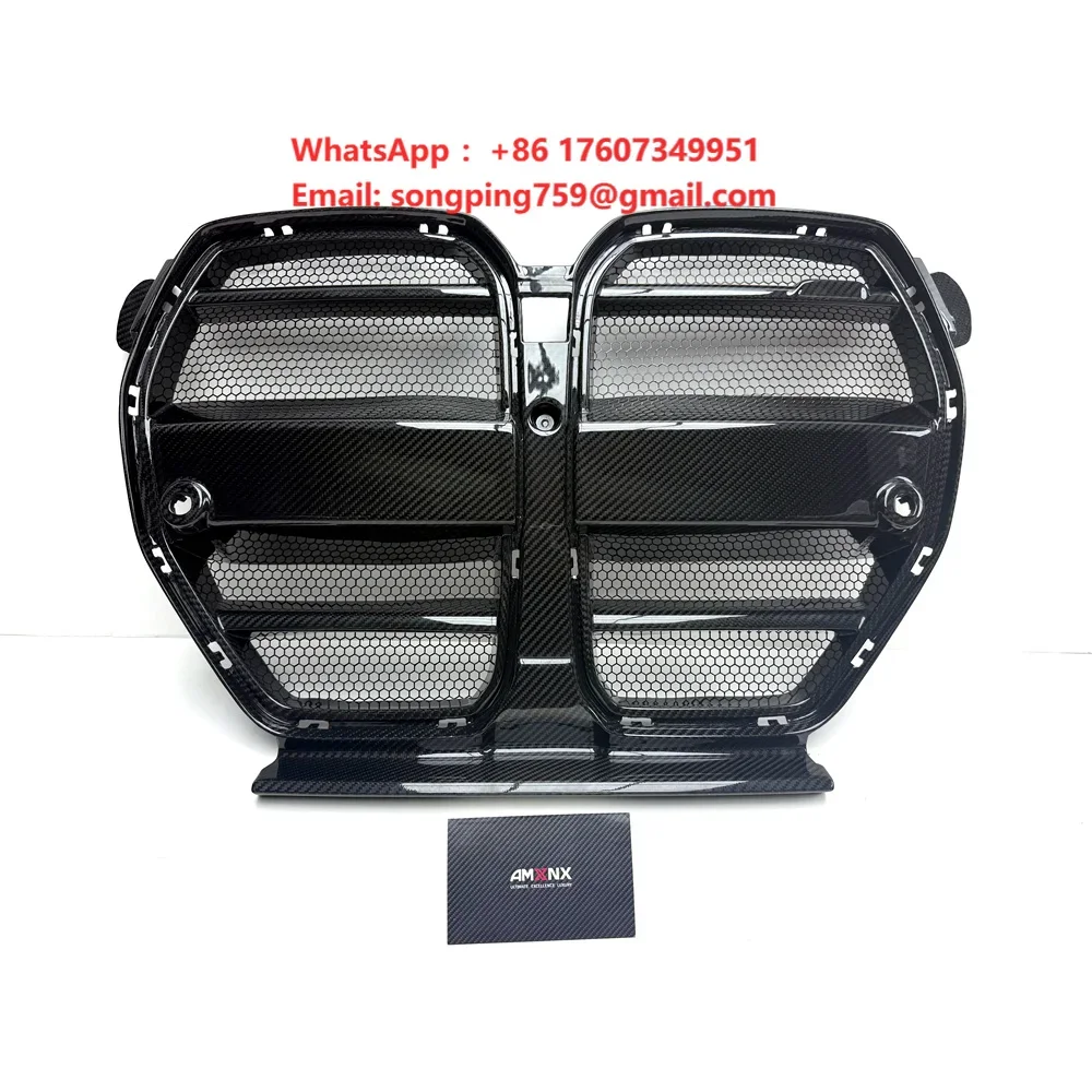 New Design Integrated V Grille Dry Carbon Fiber Car Grill for BMW G80 G82 M3 M4