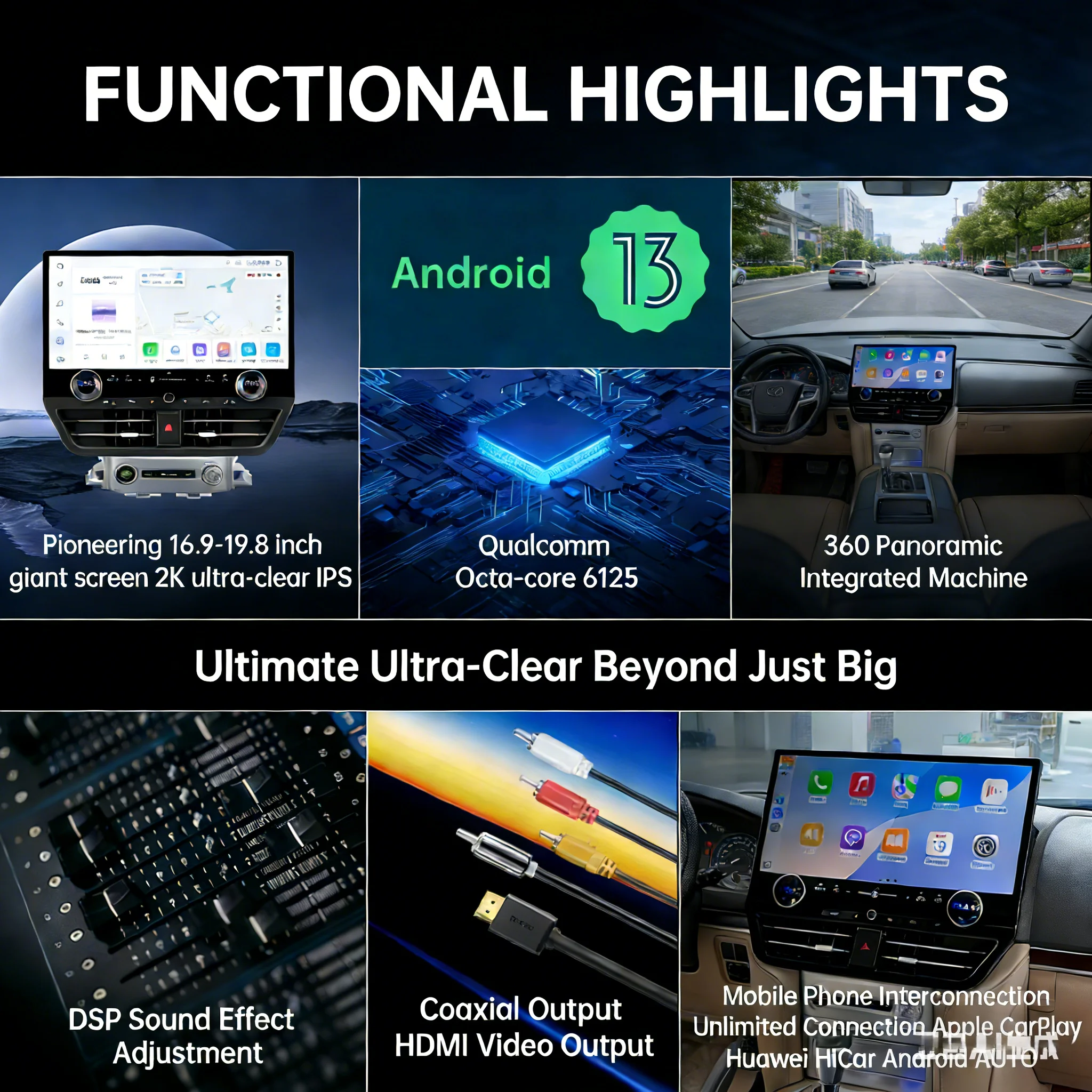 

19.8" For Lexus Lx570 Android 13 HD Touch Screen Car Radio Carplay GPS Navigation Video Player Multimedia Head Unit Android Auto